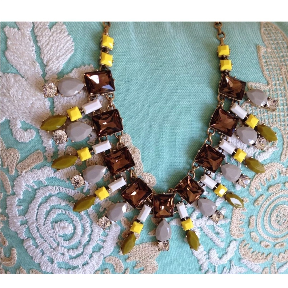 J.Crew Retail $78 geo fan necklace Art Deco New